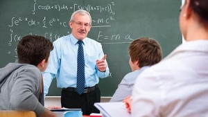 teacher with high school students