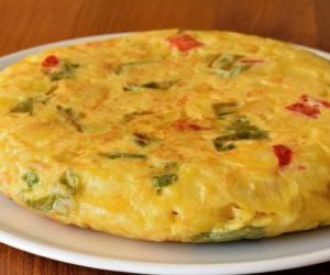 tortilla de patata con pimientos