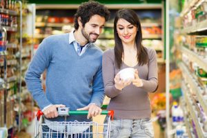 Couple shopping in a supermarket