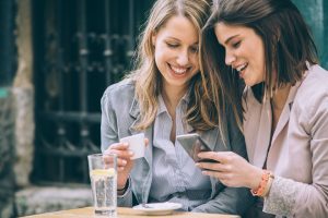 Two woman at cafe