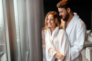 Couple enjoying wellness weekend