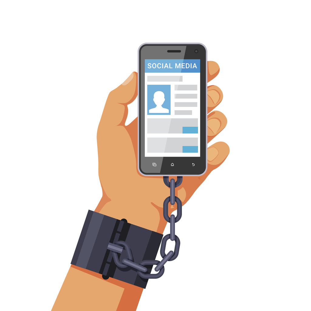 móvil atado a la muñeca