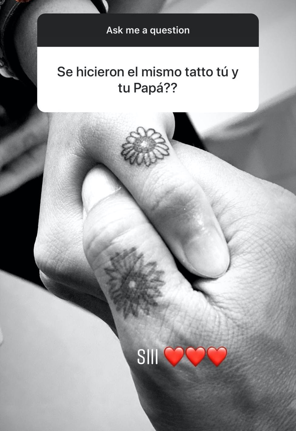 tatuaje alejandro sanz y su hija manuela