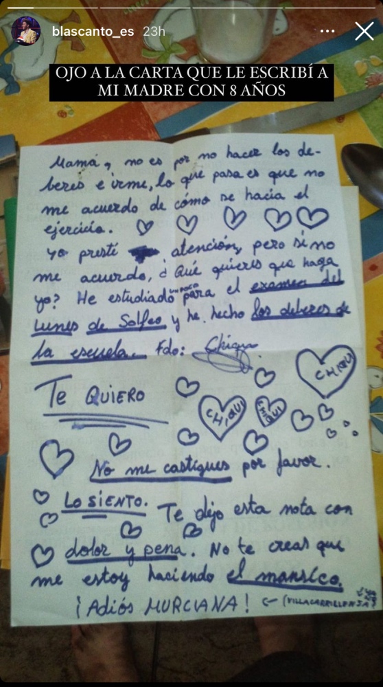 carta blas canto a su madre