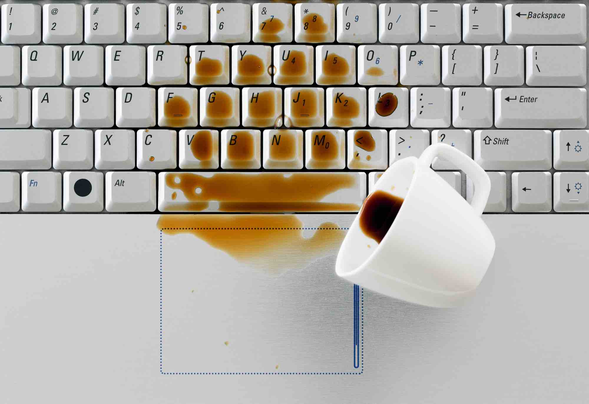 líquido en el teclado 