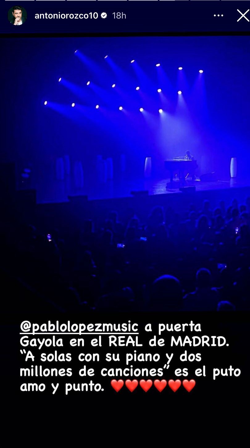Antonio Orozco comparte imágenes del concierto de Pablo López en Madrid.