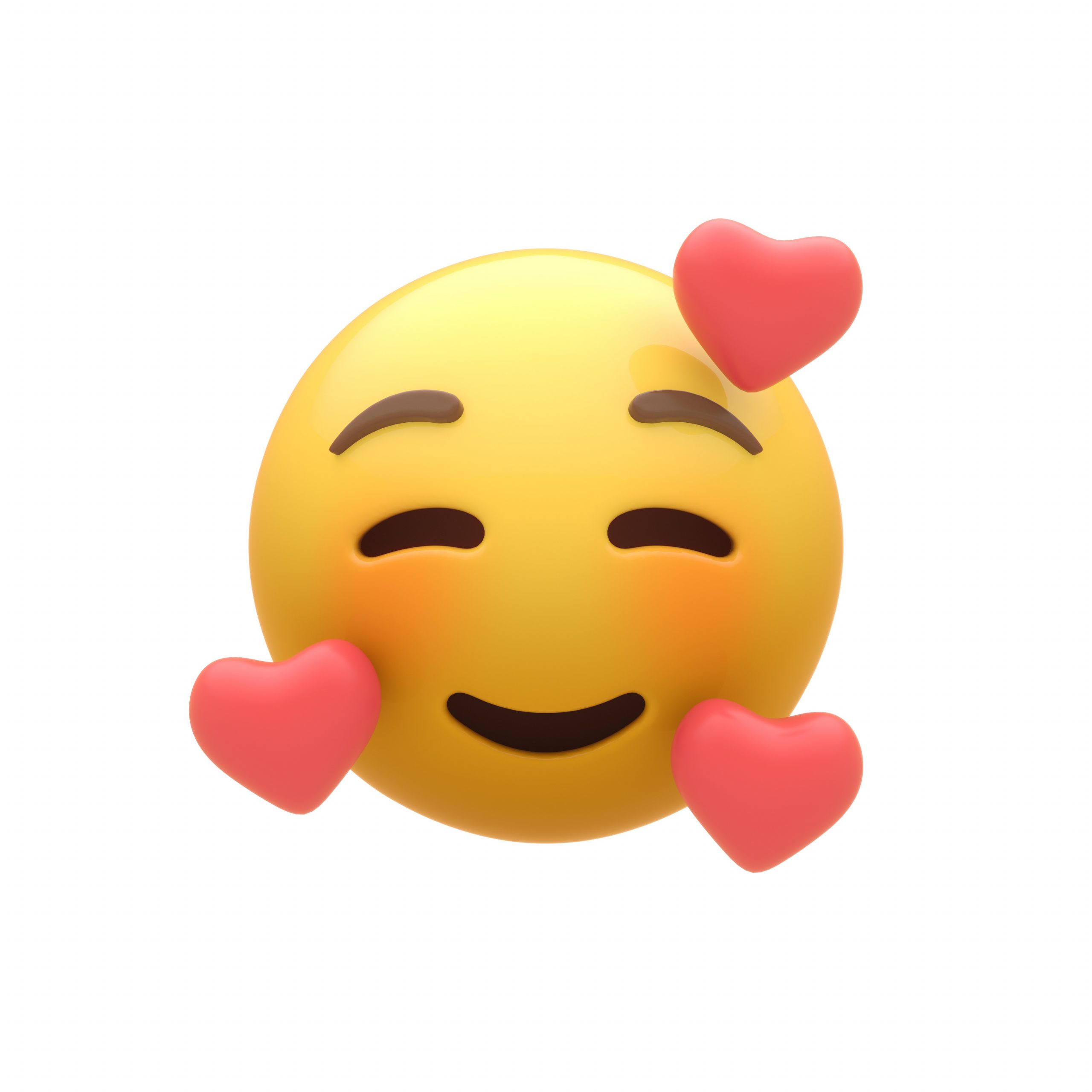 Emoji de carita sonriente con corazones de WhatsApp