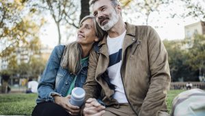 Portrait of a mature couple enjoying their vacation in Barcelona