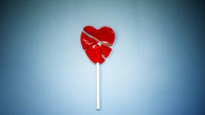 Broken heart shape lollipop
