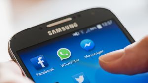 Facebook, WhatsApp and Messenger on smartphone