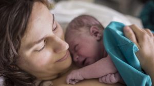 newborn with mum at hospital
