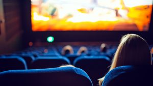 Movie theater during the screening of an animated movie