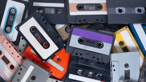 Full Frame Shot Of Cassette Tapes