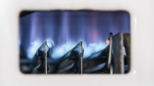 Gas Boiler Flame Close-up