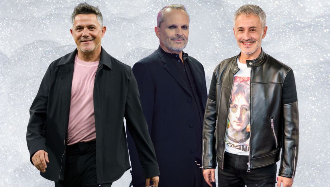 Alejandro Sanz, Miguel Bosé y Sergio Dalma