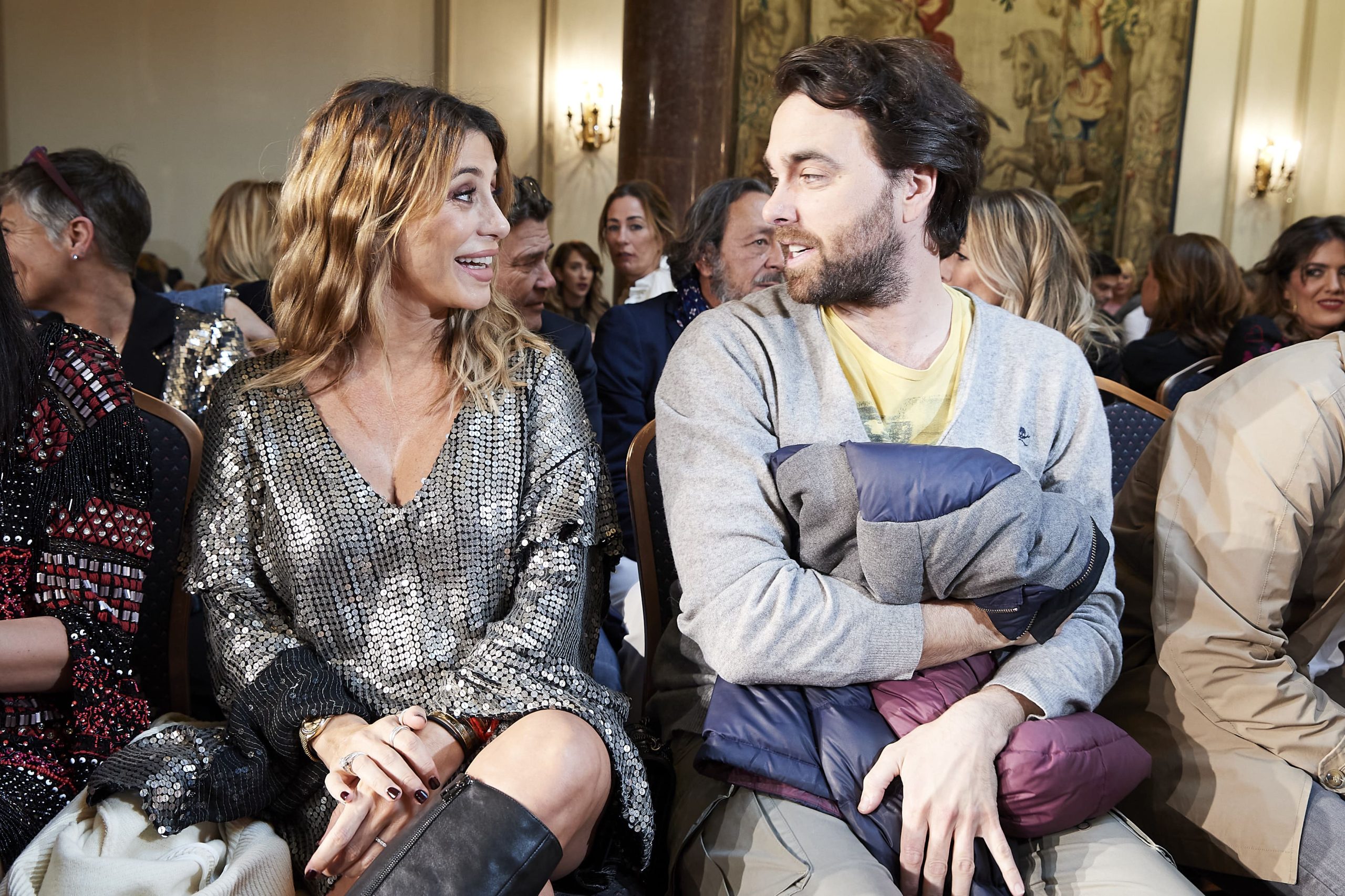 Elena Tablada y Javier Ungría juntos en unos de los desfiles de la Madrid Fashion Week.