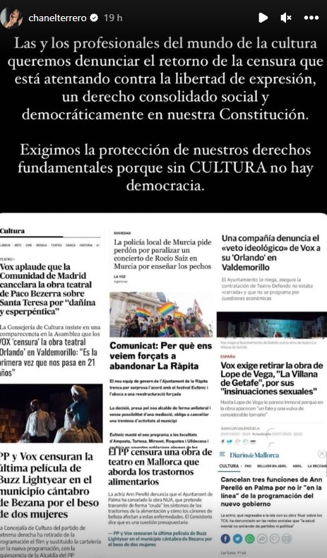 Chanel se une al manifiesto por la libertad en la cultura | Historia de Instagram