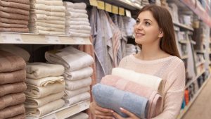 Beautiful woman shopping at department store