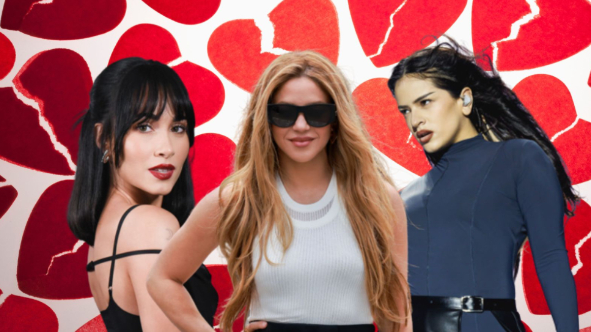 Collage de Aitana, Shakira y Rosalía. La maldición de las pelirrojas