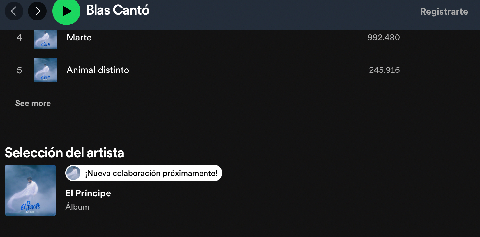 Pefil de Blas Cantó | Spotify