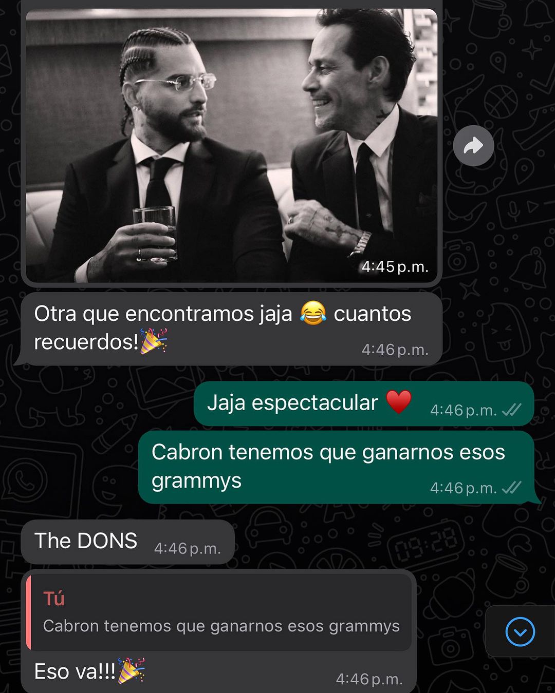 Conversación entre Maluma y Marc Anthony