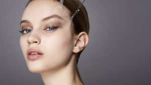 studio beauty shot of a woman