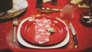 table for dinner inChristmas