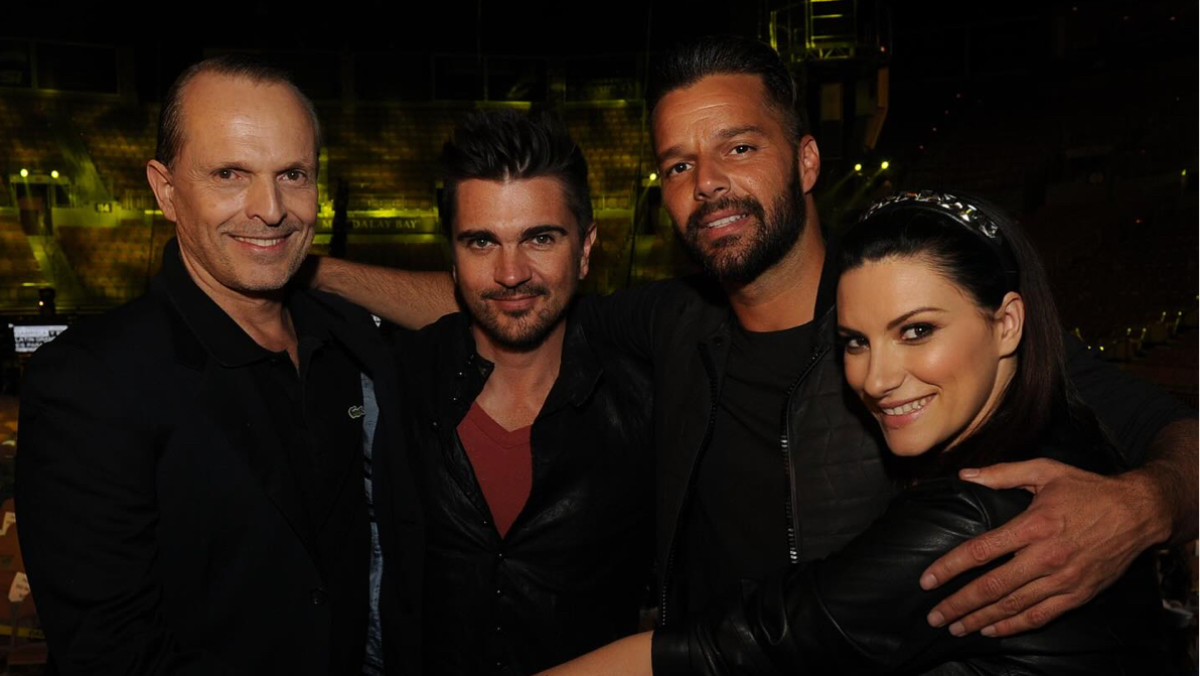 Laura Pausini, Miguel Bosé, Ricky Martin y Juanes