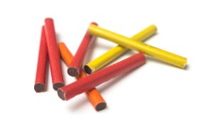 chocolate cigarettes on white background