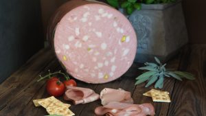 Mortadella and crackers