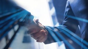 Businessmen making handshake with partner, greeting, dealing, merger and acquisition, business cooperation concept, for business, finance and investment background, teamwork and successful business