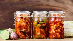 Various kimchi in jar, Korean food