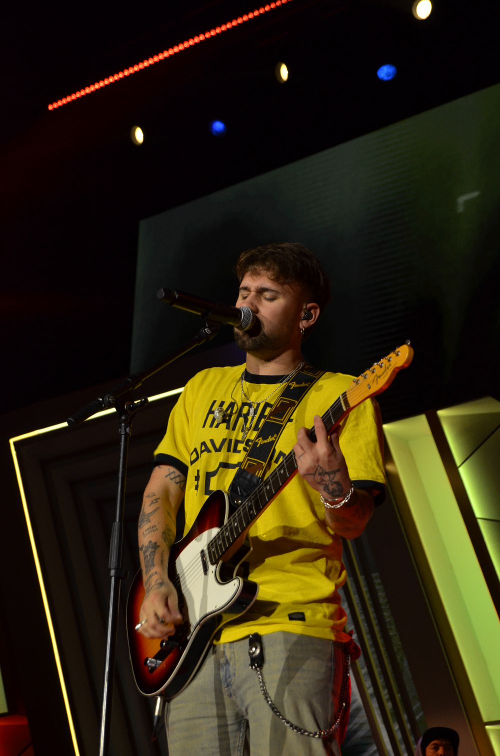 Dani Fernández en los ensayos de Premios Dial Tenerife 2014