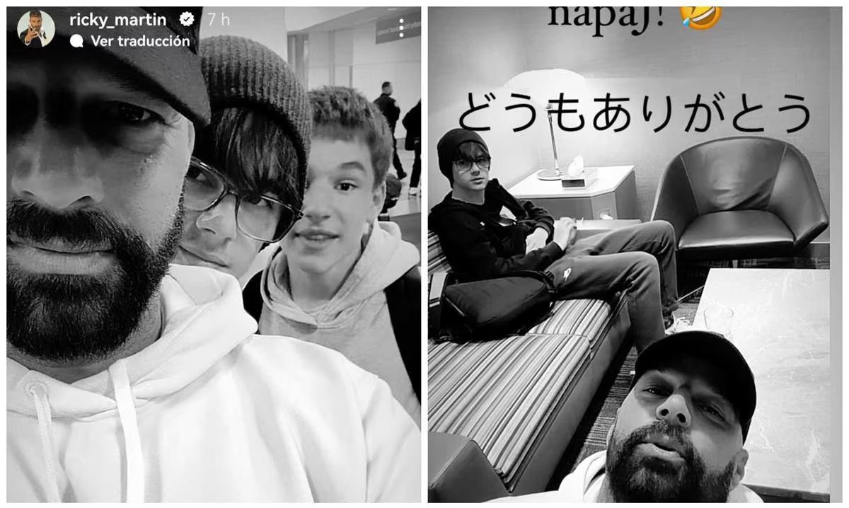 Ricky Martin con sus hijos