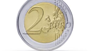 Two Euro coin (+clipping path)