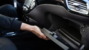 Open Car Glove Compartment Box