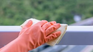 COVID- 19 wiping down surfaces