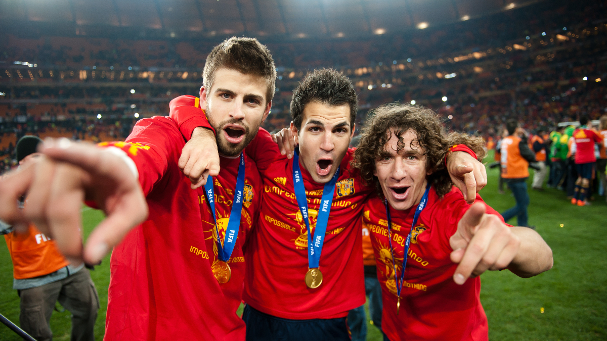 Piqué en el Mundial de 2010 en Sudáfrica