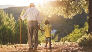 Grandfather with his grandson