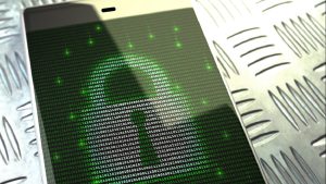 Smartphone security, conceptual illustration