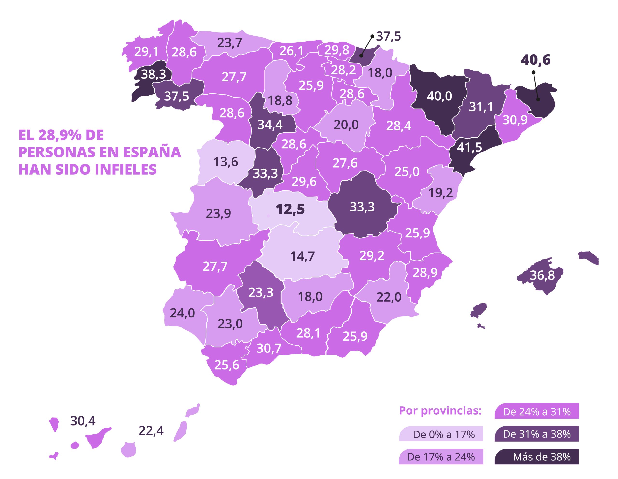 Mapa infidelidades España