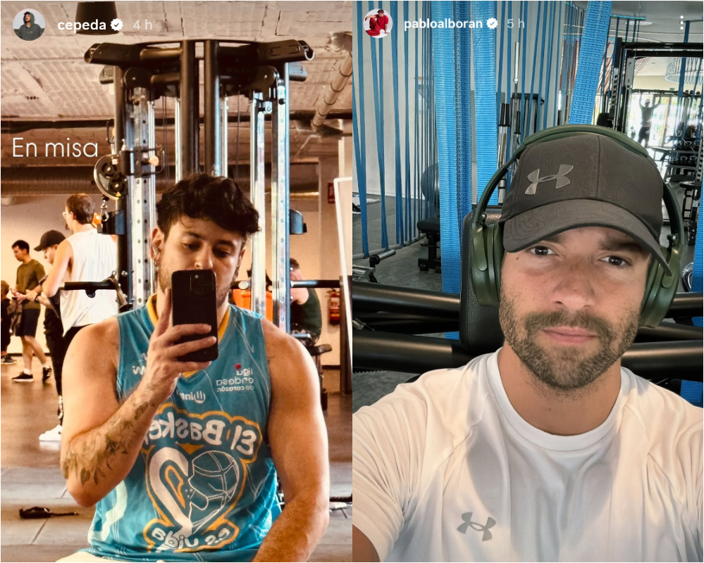 Pablo Alborán y Cepeda en el gimnasio
