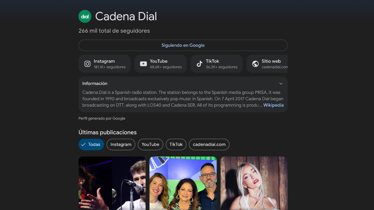 Cadena Dial en Discover