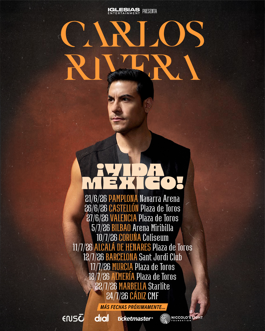 Carlos Rivera '¡VIDA MÉXICO! TOUR' por España