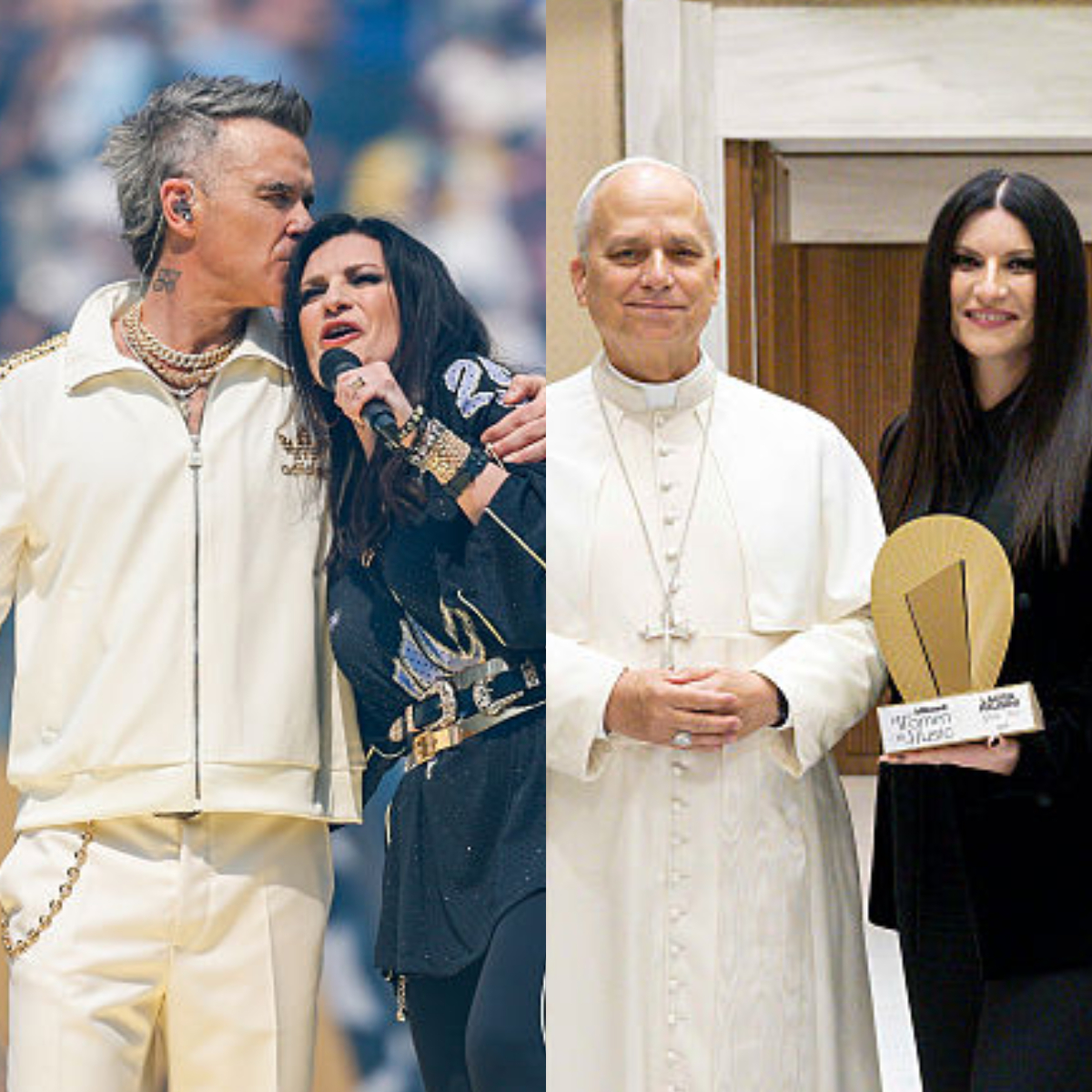 Robbie Williams, Papa León XIV y Laura Pausini
