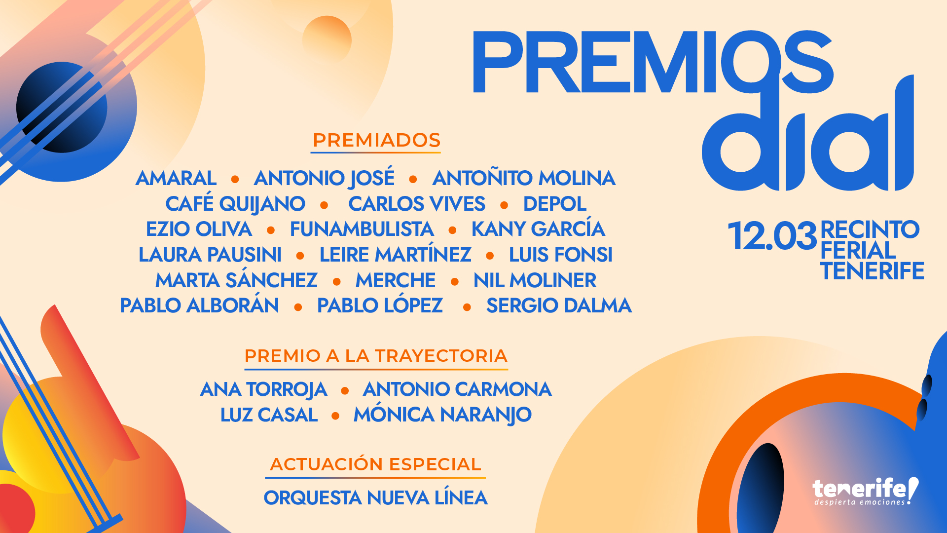 Cartel premiados Premios Dial Tenerife