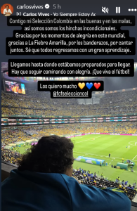 Carlos Vives en el palco del estadio