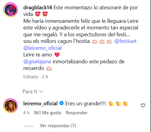 Reacción de Leire Martínez