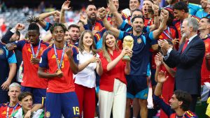 La Familia Real celebra la victoria de la Selección Española