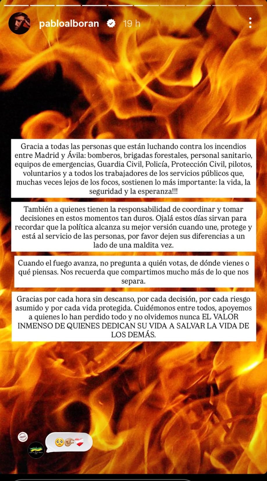 Mensaje de Pablo Alborán